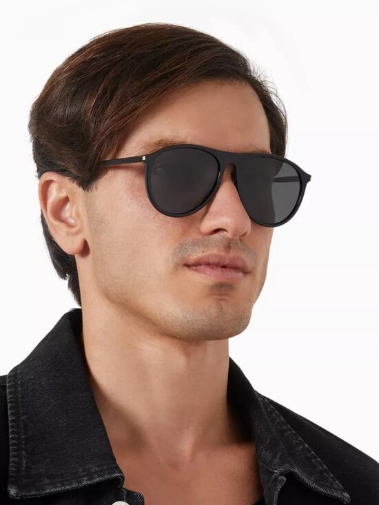 Saint Laurent Women Sunglasses Black Grey Pilot SL667 001 NEW AUTHENTIC main image 6